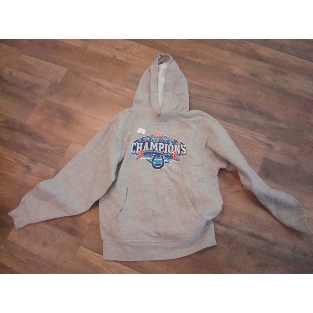 YOUTH- SMALL INDIANAPOLIS COLTS HOODIE SUPER‎ BOWL DEADSTOCK  VINTAGE TT2